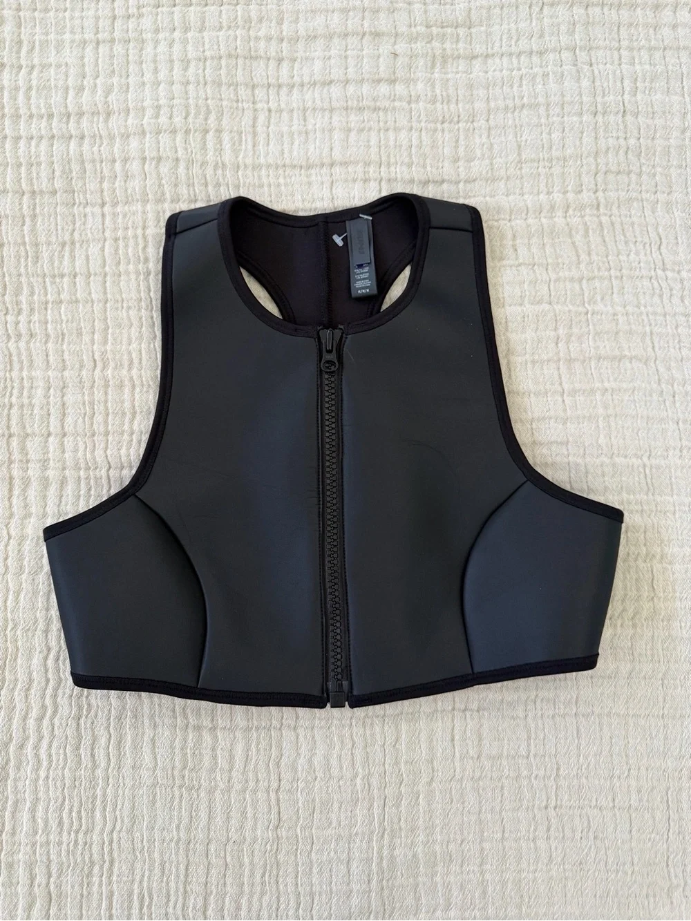 SKIMS Black Front-Zip Neoprene Swim Vest